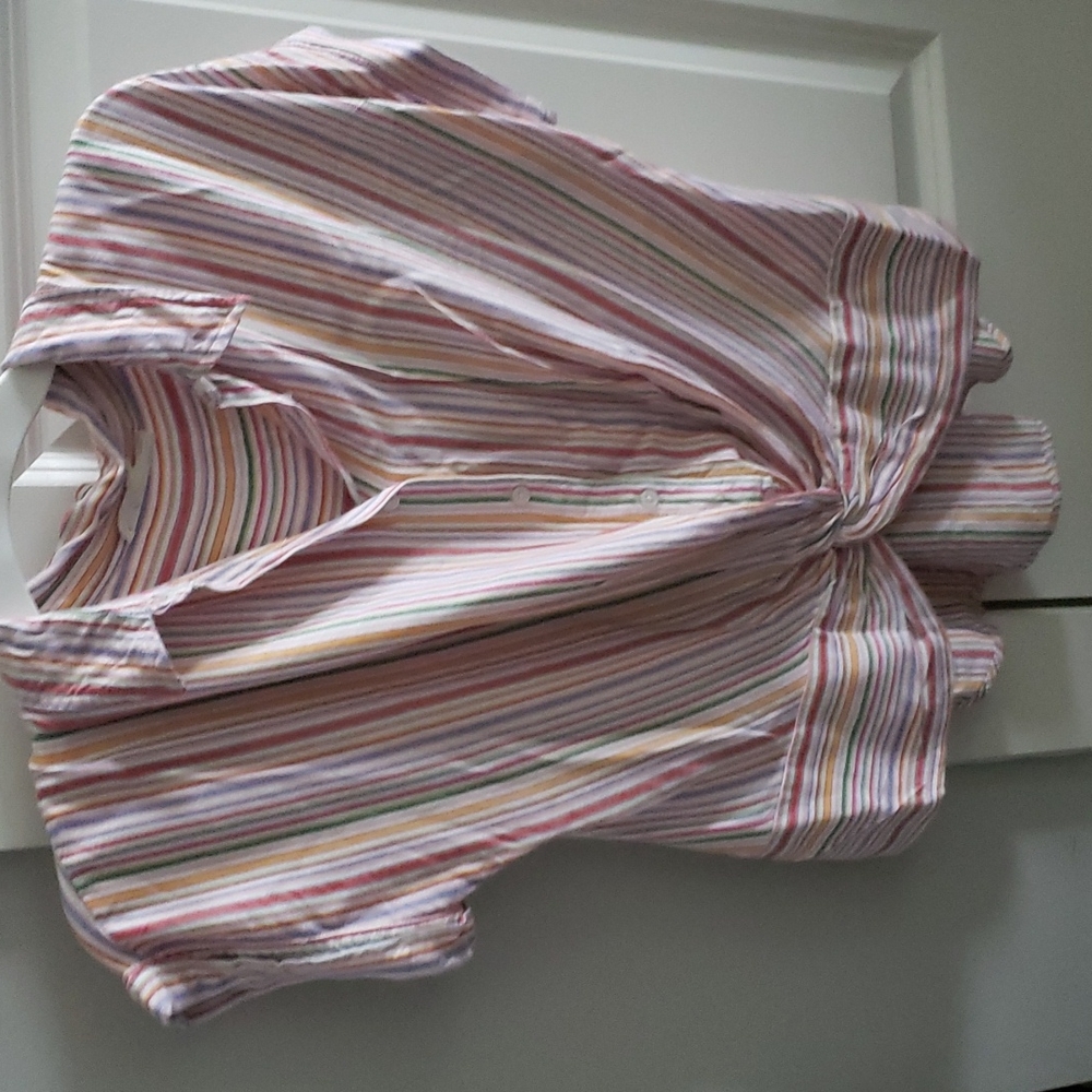 Lou & Grey for LOFT Striped Short Sleeve Top - Medium